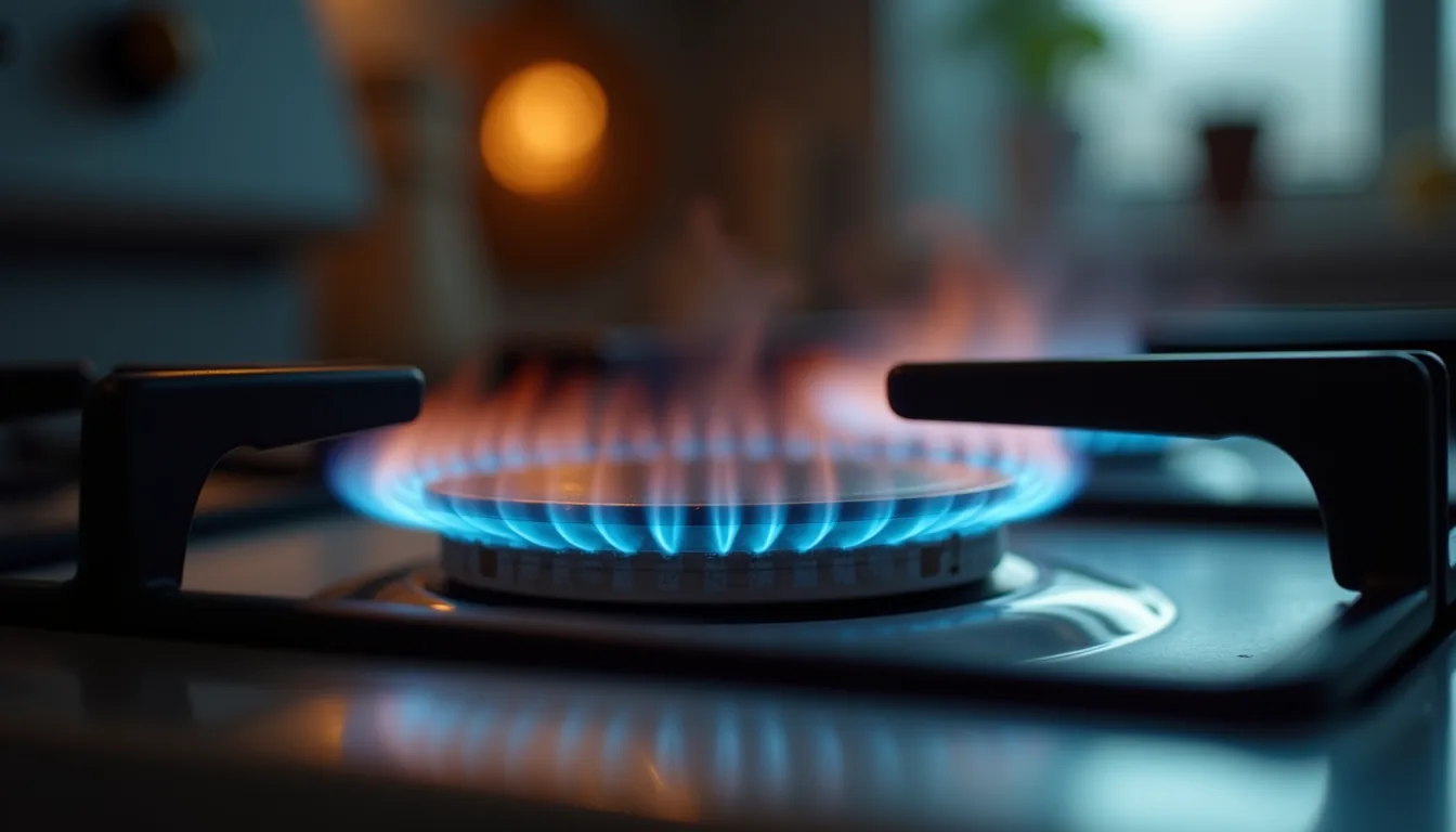 Clean blue gas burner flame